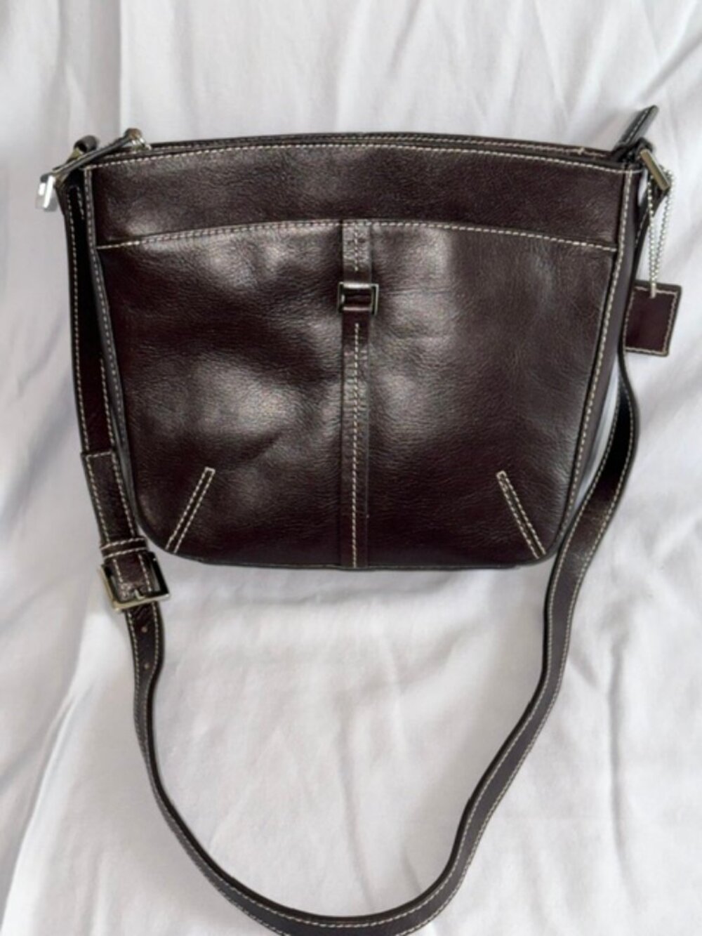 Etienne Aigner brown leather shoulder bag